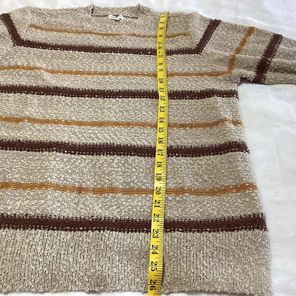 NEW Mason & Belle Striped Sweater Size Large Multicolor Brown Tan - Picture 7 of 11